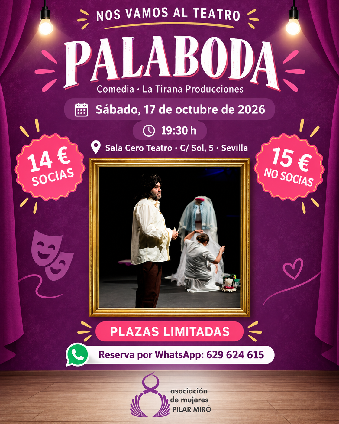 Cartel de la salida al teatro para ver Palaboda el 17 de octubre de 2026 en Sala Cero Teatro